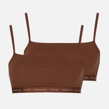 Image of Calvin Klein Womens Ck One Unlined Bralette 2 Pack - Spruce - M