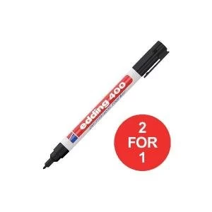Image of Edding 400 Permanent Marker Bullet Tip 1mm Line Black 1 x Pack of 10