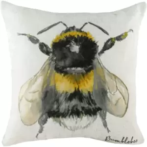 Image of Evans Lichfield Species Bumblebee Cushion Cover (One Size) (White/Black/Yellow)