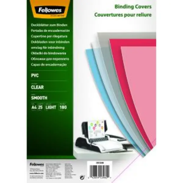 Image of Fellowes PVC Cover A4 180 micron Clear 32862J GJQ32862J