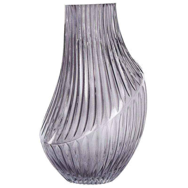 Image of Beliani Flower Vase Myrsina Glass 36cm Grey