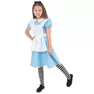 Image of Bristol Novelty Girls Traditional Alice Costume (S) (Blue/White/Black)