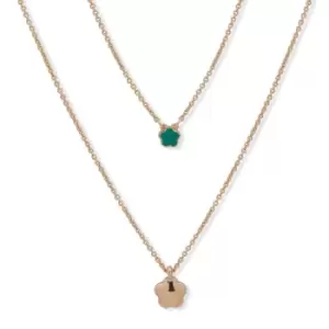 Image of Ladies DKNY Jewellery Base metal NK 16" DBL ROW INLAY-GLD/Blue