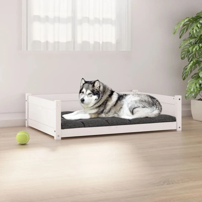 Image of VIDAXL Vidaxl - Dog Bed White 105.5x75.5x28cm Solid Pine Wood 8720287140481
