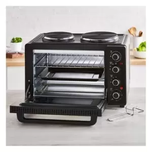 Image of Tower T14044 32 5cm Table Top Compact Cooker Black Solid Plate