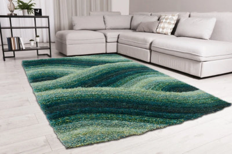 Image of Ds Living Ultra Plush Wave Blue Rug