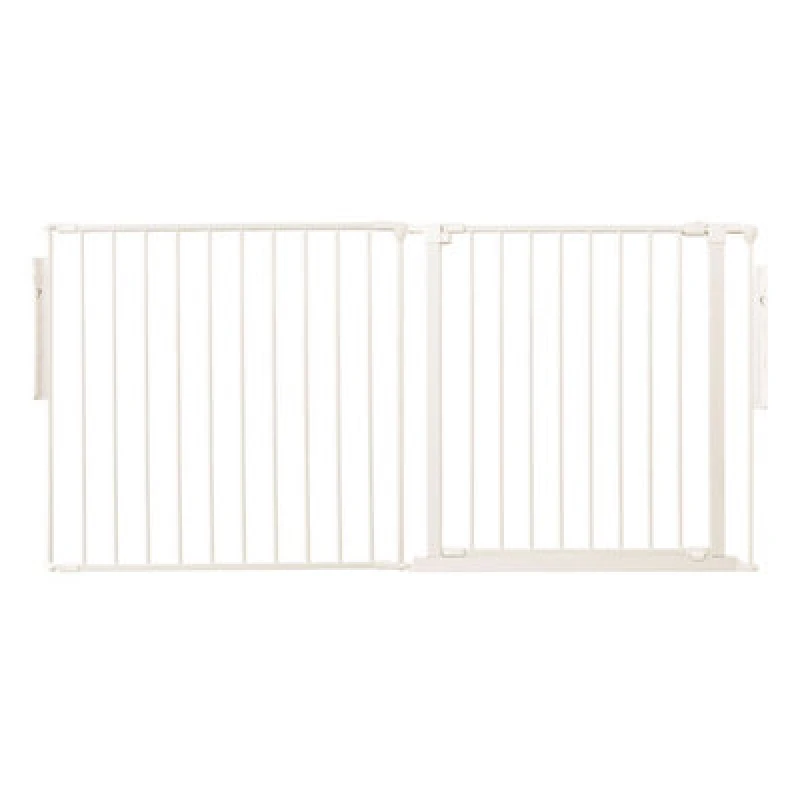 Image of Safetots Premium Multi Panel Room Divider, Up To 154Cm Wide, White, 70Cm Tall, Flexible Barrier With Door For Baby And Toddler