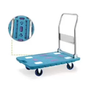 Image of Heavy-Duty, Reinforced Folding Platform Truck with Low Noise Rubber Tyre Castors - 300kg Capacity - 900 x 600 x 900 (H x W x L mm)