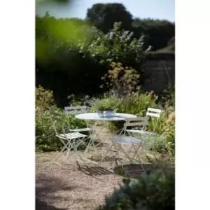 Image of Rive Droite Outdoor Patio 4 Seater Bistro Table Chair Chalk Steel - Garden Trading