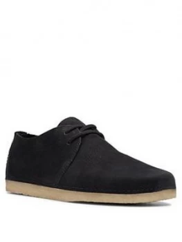 Image of Clarks Originals Ashton Leather Lace Up Flat Shoes - Black Nubuck, Size 5, Women