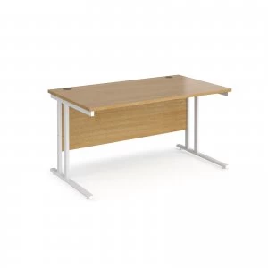 Image of Maestro 25 WL Straight Desk 1400mm x 800mm - White Cantilever Frame o
