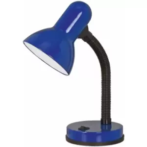Image of Loops - Table Desk Lamp Flexible Moveable Colour Blue Steel Rocker Switch E27 1x40W