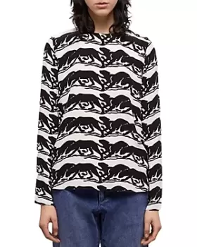 Image of The Kooples Wild Panther Print Blouse