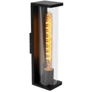 Image of Lucide SLIGO - Tall Wall Light Outdoor - 1xE27 - IP65 - Black