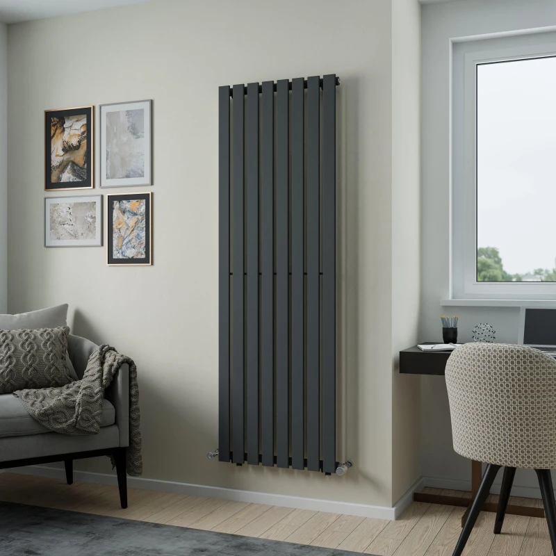 Image of Agadon Lola Designer Panel Radiator in Dark Grey Size: 1800mm x 600mm Dark Grey Unisex 1800mm x 600mm