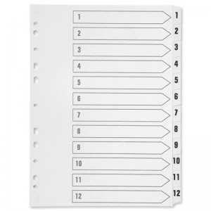Image of Q Connect Index 1-12 Polyprop White