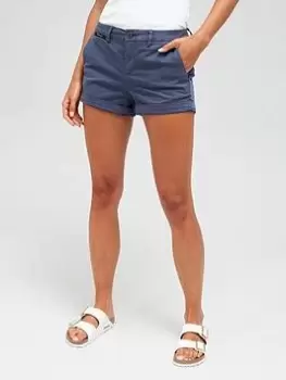 Image of Superdry Studios Core Chino Short - Blue Size 8, Women