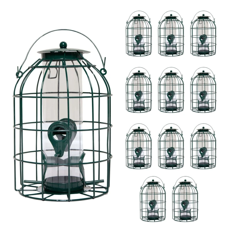 Image of Pack of 12 Nature's Market Wild Bird Seed Feeder Cage with Squirrel Guard