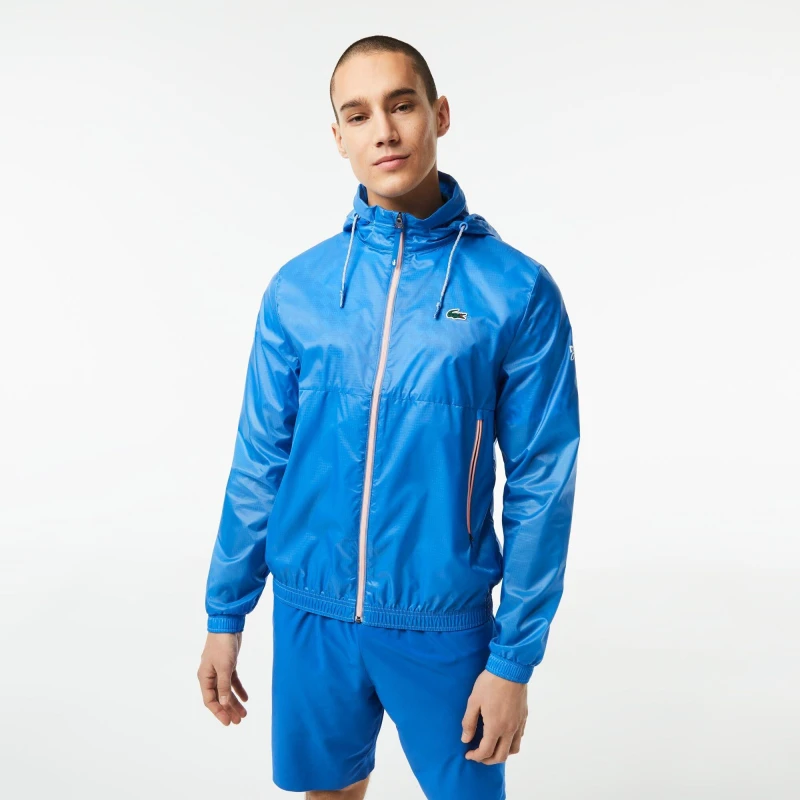 Image of Lacoste Mens Waterproof Lightweight Rain Anorak Ethereal male XS