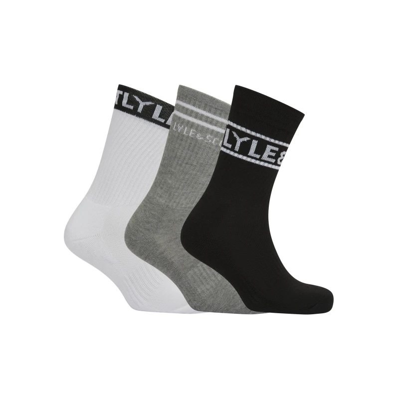 Image of Lyle and Scott 3 Pack Socks - Multi Multi 7 - 11