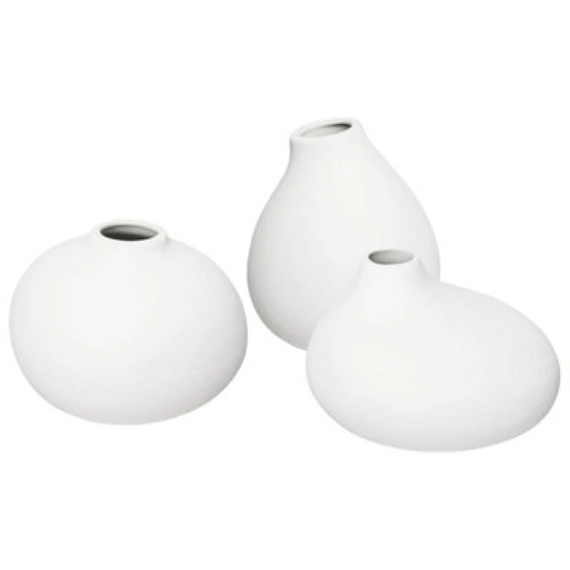 Image of Blomus Nona Set Of 3 Porcelain Vases - White