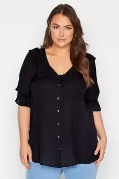 Image of V-Neck Frill Blouse