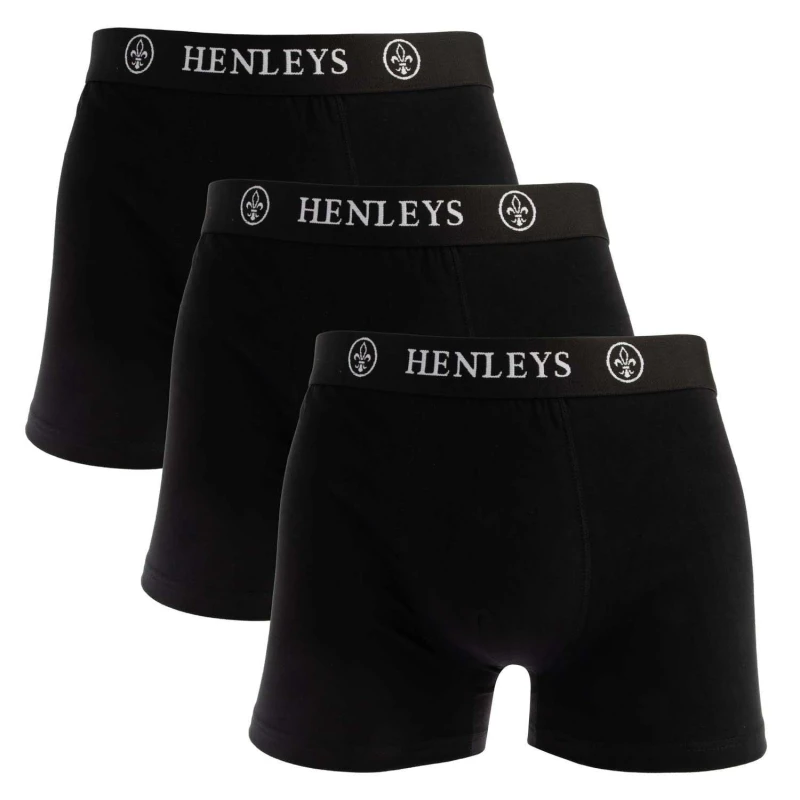 Image of Henleys 3 Pack Boxers - Black 2XL