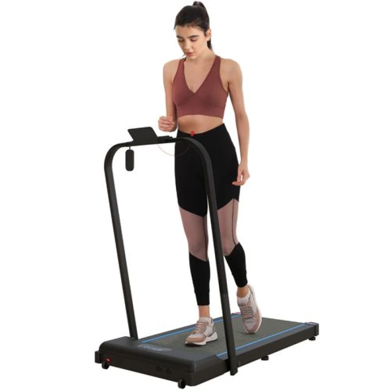 Image of SPORTNOW 2.5HP Folding Treadmill Walking Pad w/ LED Display, No Assembly Blue