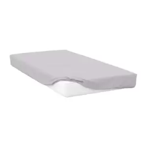 Image of Belledorm Percale Fitted Sheet (Single) (Cloud Grey)