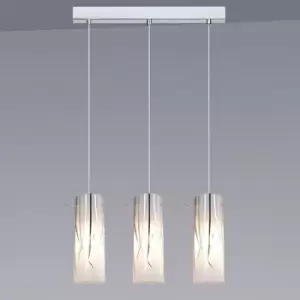 Image of Italux Kosma - Modern Hanging Pendant Chrome 3 Light with Matt Shade, E14