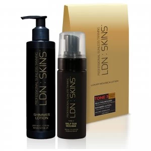 Image of LDN : SKINS Luxury Mousse & Lotion Gift Set - Tone 3 Medium/Dark