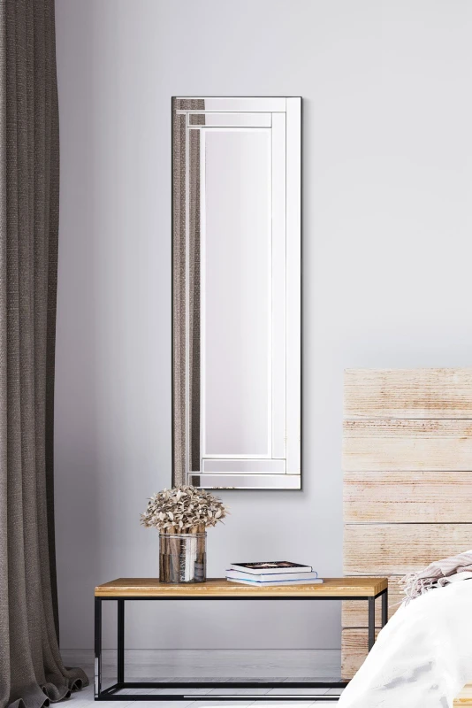 Image of Mirroroutlet Luxford All Glass Bevelled Dress Mirror 120 X 40 Cm