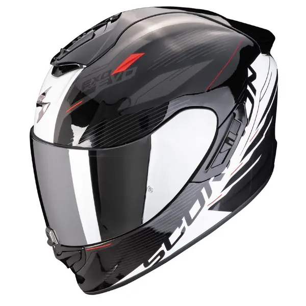 Image of Scorpion EXO-1400 Evo II Air Luma Black White Full Face Helmet Size S