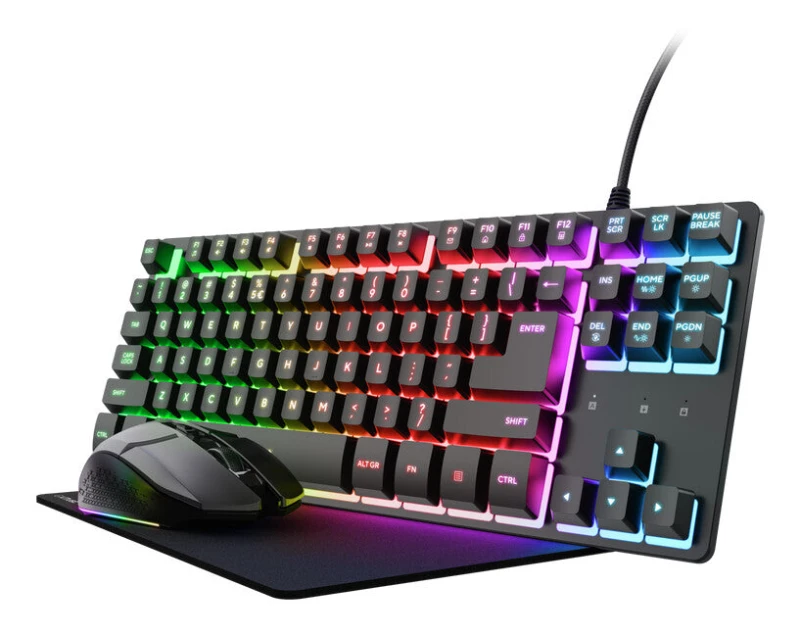 Image of Trust Trust GXT 794 3-in-1 Gaming keyboard Mouse included USB QWERTY UK English Black 26100