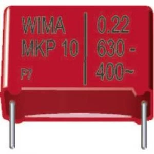 Image of MKP thin film capacitor Radial lead 3300 pF 630 Vdc 20 7.5mm L x W x H 10 x 4 x 9mm Wima MKP1J013302C00KSSD 1 pc