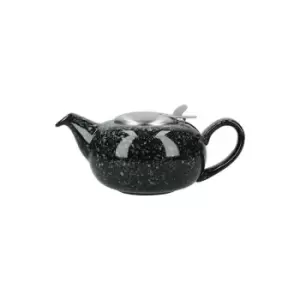 Image of Pebble Filter 2 Cup Teapot Gloss Black Flecked - London Pottery