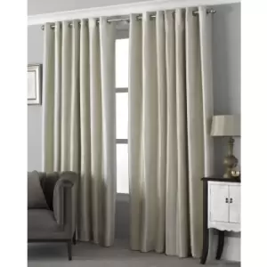 Image of Riva Home Hurlingham Ringtop Eyelet Curtains (168 x 183cm) (Champagne) - Champagne