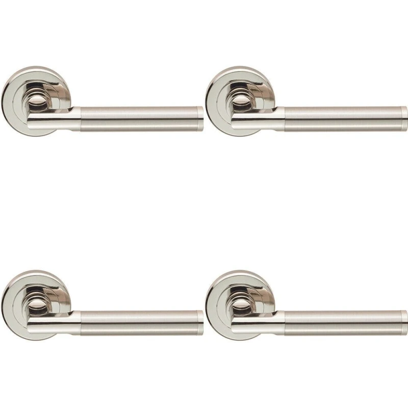 Image of Loops 4x PAIR Sectional Round Bar with Mitred Corner Concealed Fix Dual Nickel Metallics