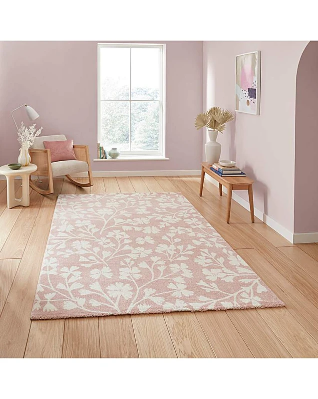 Image of Catherine Lansfield Grace Floral Rug Rose