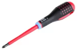 Image of Bahco Pozidriv Standard Screwdriver PZ2 Tip, VDE 1000V Approved