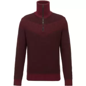 Image of Boss Ayfair Knit Zip Jumper - Red