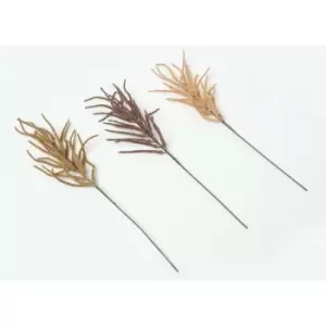 Image of Homescapes - Artificial Autumn Heather Set of 3 Multi-Coloured, 82cm Tall - Orange, Brown