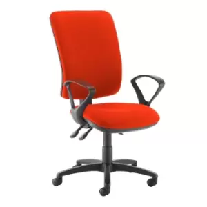 Image of Dams MTO Senza Extra High Back Operator Chair with Fixed Arms - Lombok Green