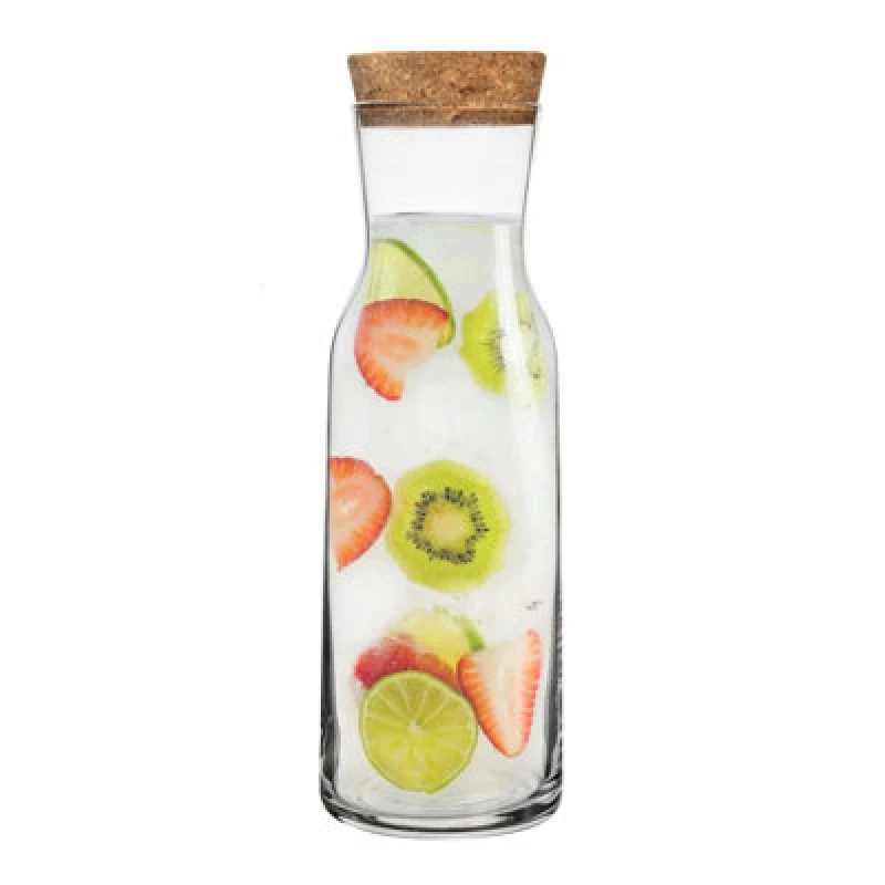 Image of Bormioli Rocco Aquaria Glass Carafe with Cork Lid - 1.2 Litre Clear unisex