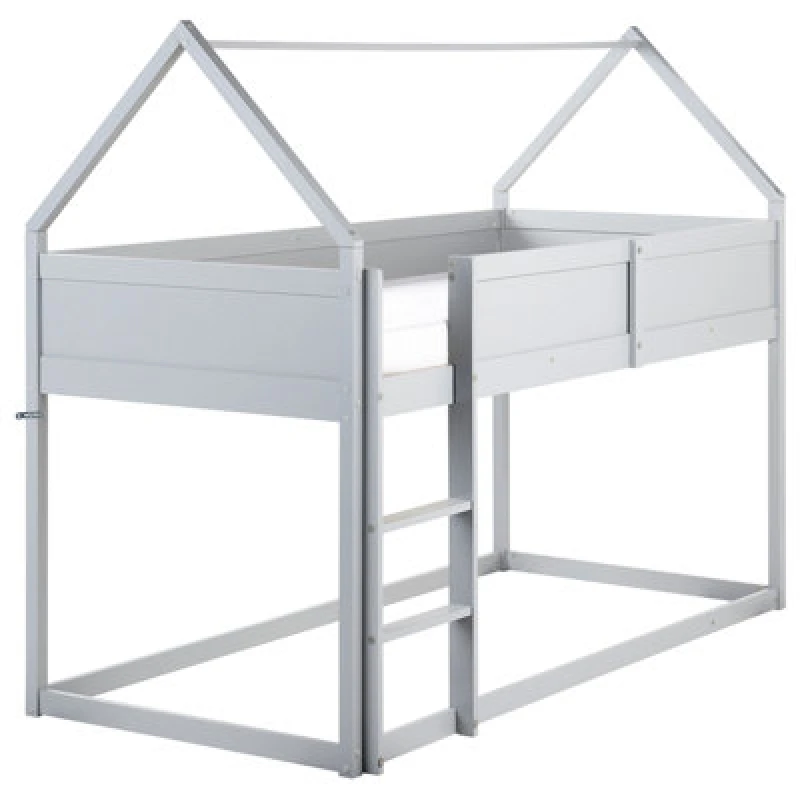 Image of Beliani Mid Sleeper Bed House Pine Wood Dienne 90 X 200 Cm (Eu Single) Grey