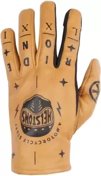 Image of Helstons Kustom Motorcycle Gloves, brown, Size M L, brown, Size M L