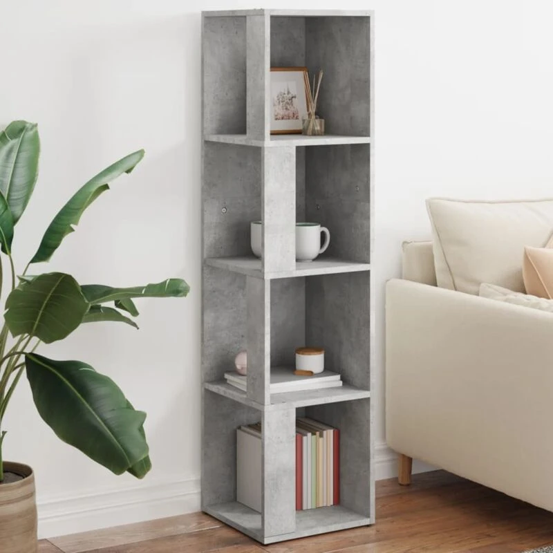 Image of VIDAXL Corner Cabinet Concrete Grey 33x33x132cm Engineered Wood vidaXL 8720286649954