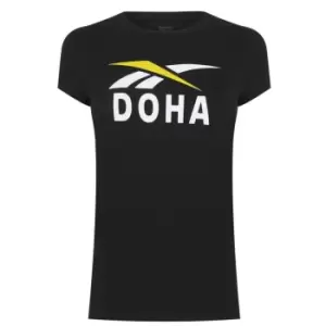 Image of Reebok Doha T Shirt Womens - Black