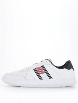 Image of Tommy Hilfiger Essential Leather Cupsole Trainers - White, Size 46, Men