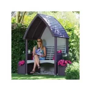 Image of AFK Cottage Arbour Wooden Garden Seat Chair Bench Lavender Purple & Stone FSC